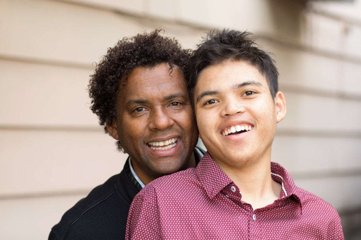 two men smiling